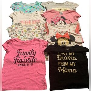 8 Pre-owned 5T girls short sleeve shirts lot